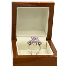 Kunzit Diamond Saphire ring in 18k gold