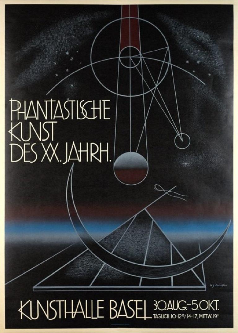 Fine XX secolo Poster d'epoca originale della Kunsthalle di Basilea 
