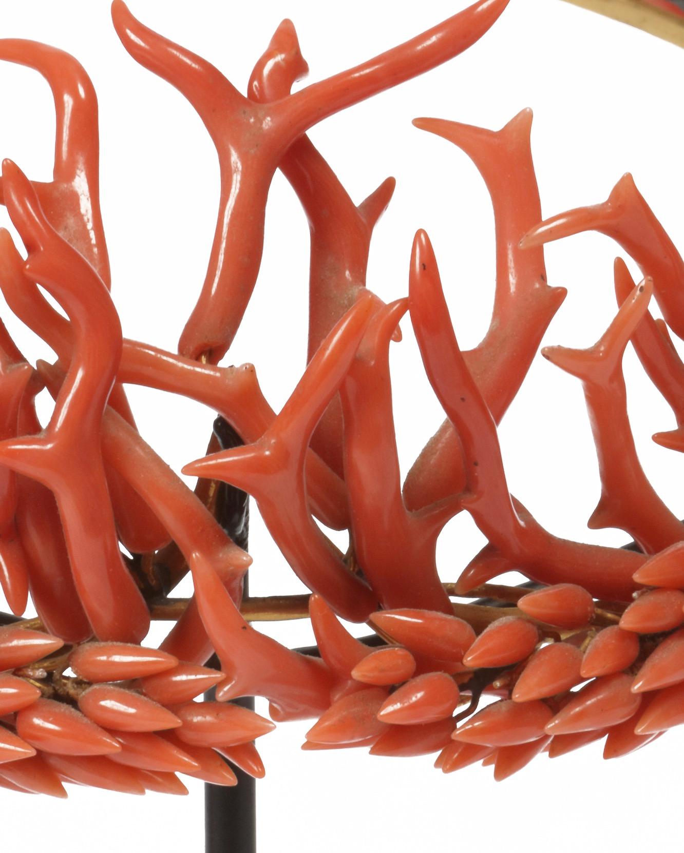 Kunstkammer Red Coral Crown or Tiara Phillips Brothers London circa