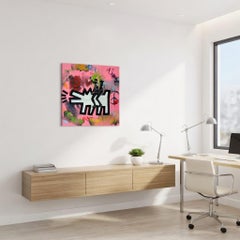 Art Rodeo 2 (Soft Pink) Mixed Media Leinwand, Acryl und Sprühfarbe, 2010+, 1/1