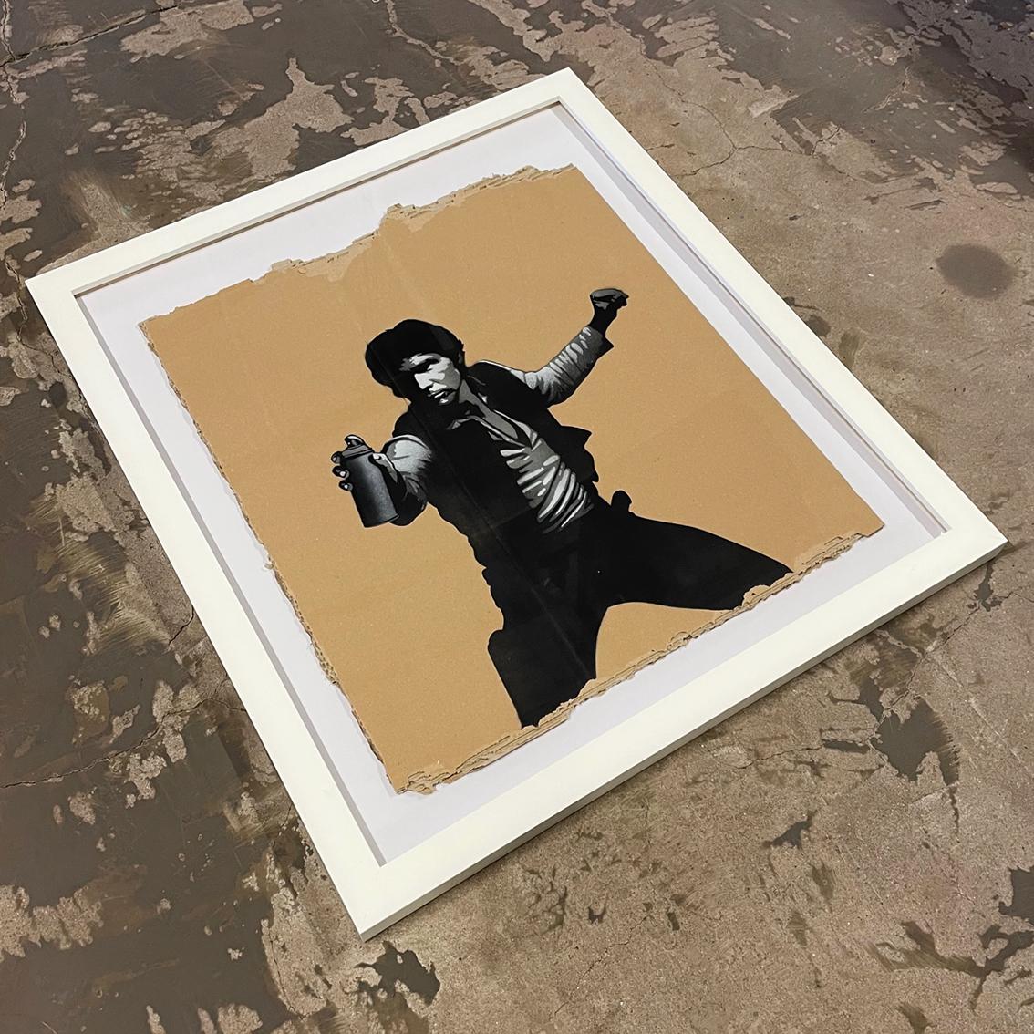 Can Solo pintura en spray sobre cartón arte callejero figurativo star wars pop art - Painting de Kunstrasen
