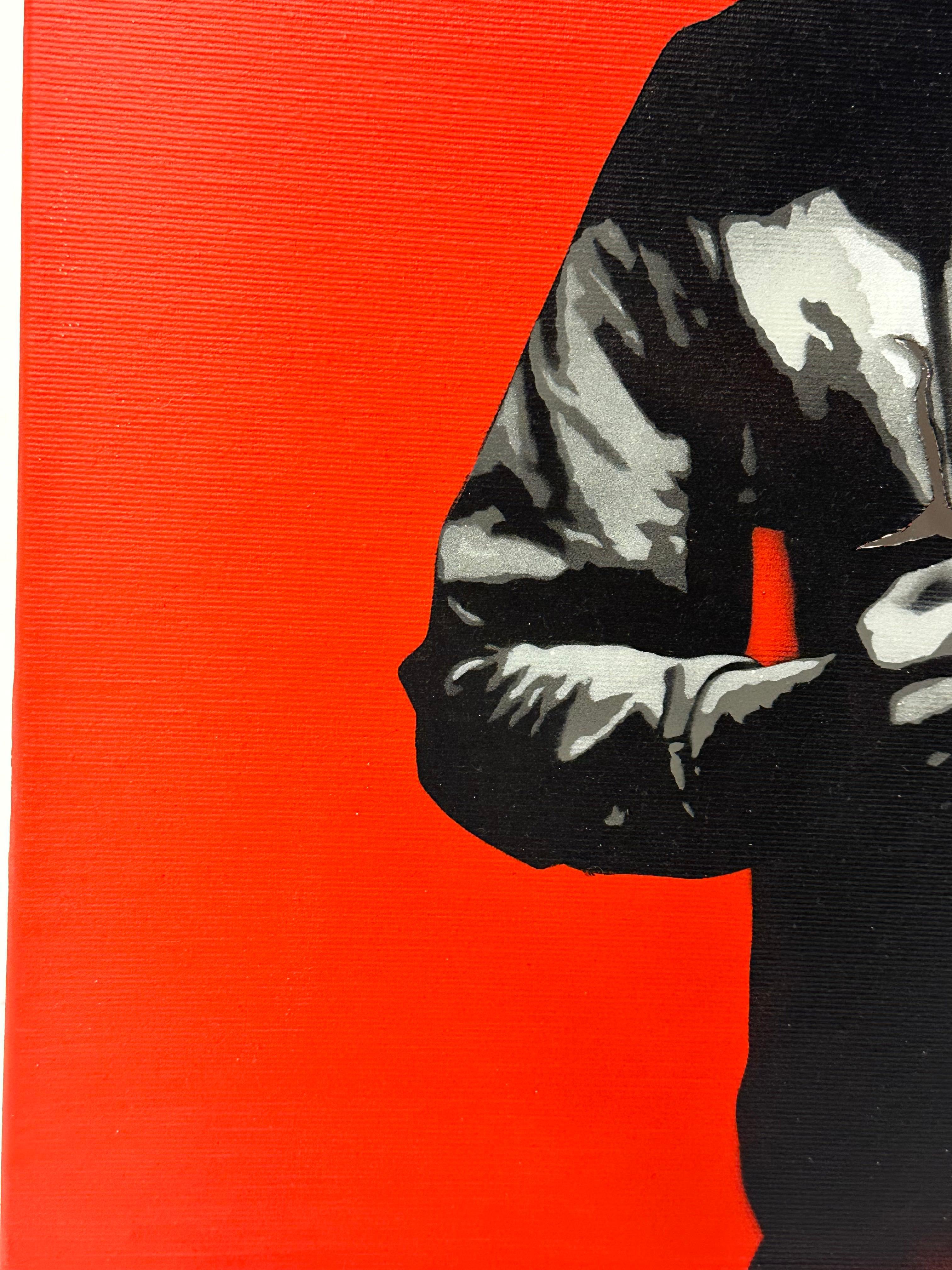 2022

Acrilici e vernice spray su tela rossa dai bordi profondi con foro tagliato a mano

Edizione di 7

20 x 20 pollici

Etichettato sul lato, titolato, firmato e numerato sul retro



Kunstrasen è un artista tedesco dello stencil che deriva il suo