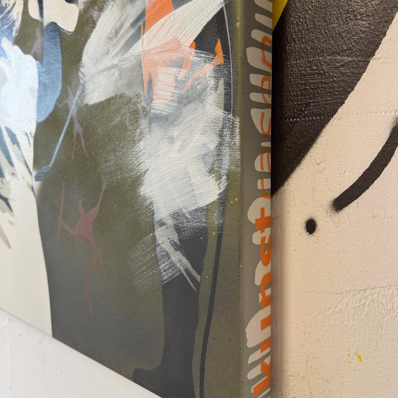 Se trata de una obra de arte original 1/1 pintada con spray sobre lienzo de la exposición del artista 