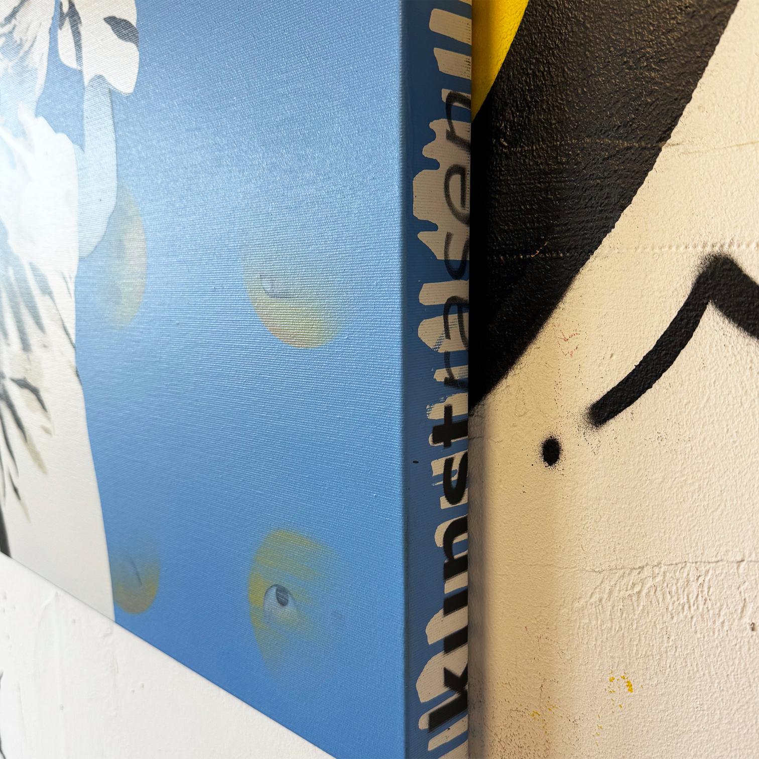 Si tratta di un'opera d'arte originale 1/1 con vernice spray su tela, proveniente dalla mostra dell'artista 