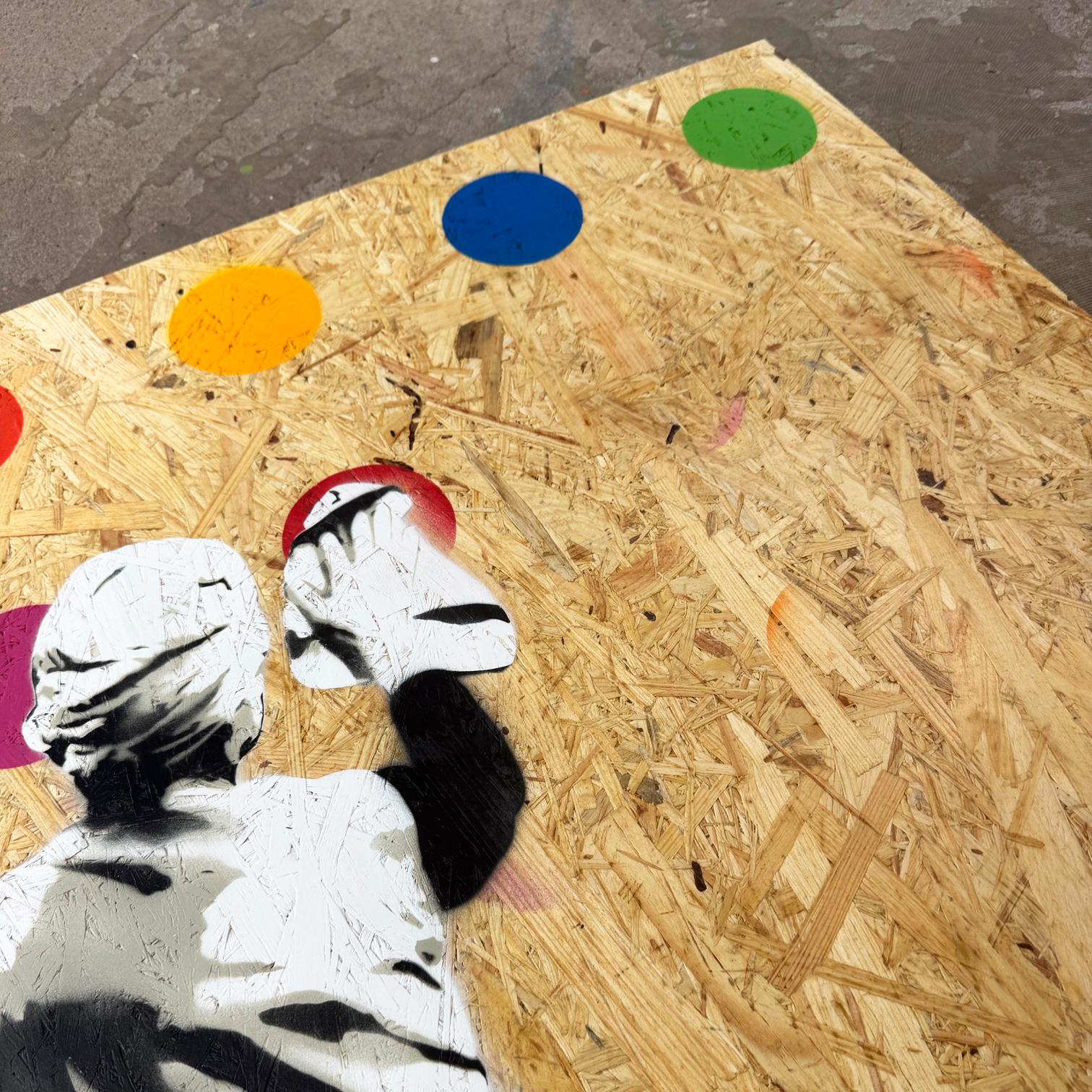 interni vernice spray su pannello street art figurativa Hirst Dot Dot pop art - Interior Painting Marrone di Kunstrasen