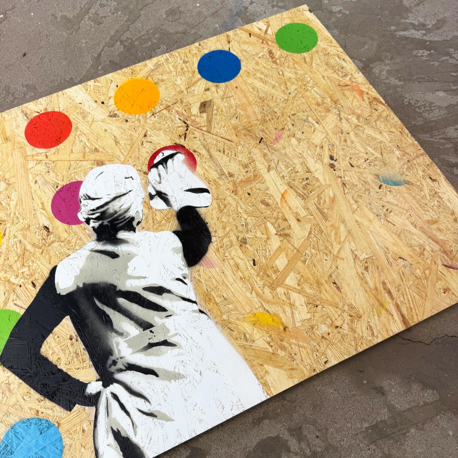 Si tratta di un'opera d'arte originale 1/1, dipinta a spruzzo su tavola truciolare, proveniente dalla mostra dell'artista 