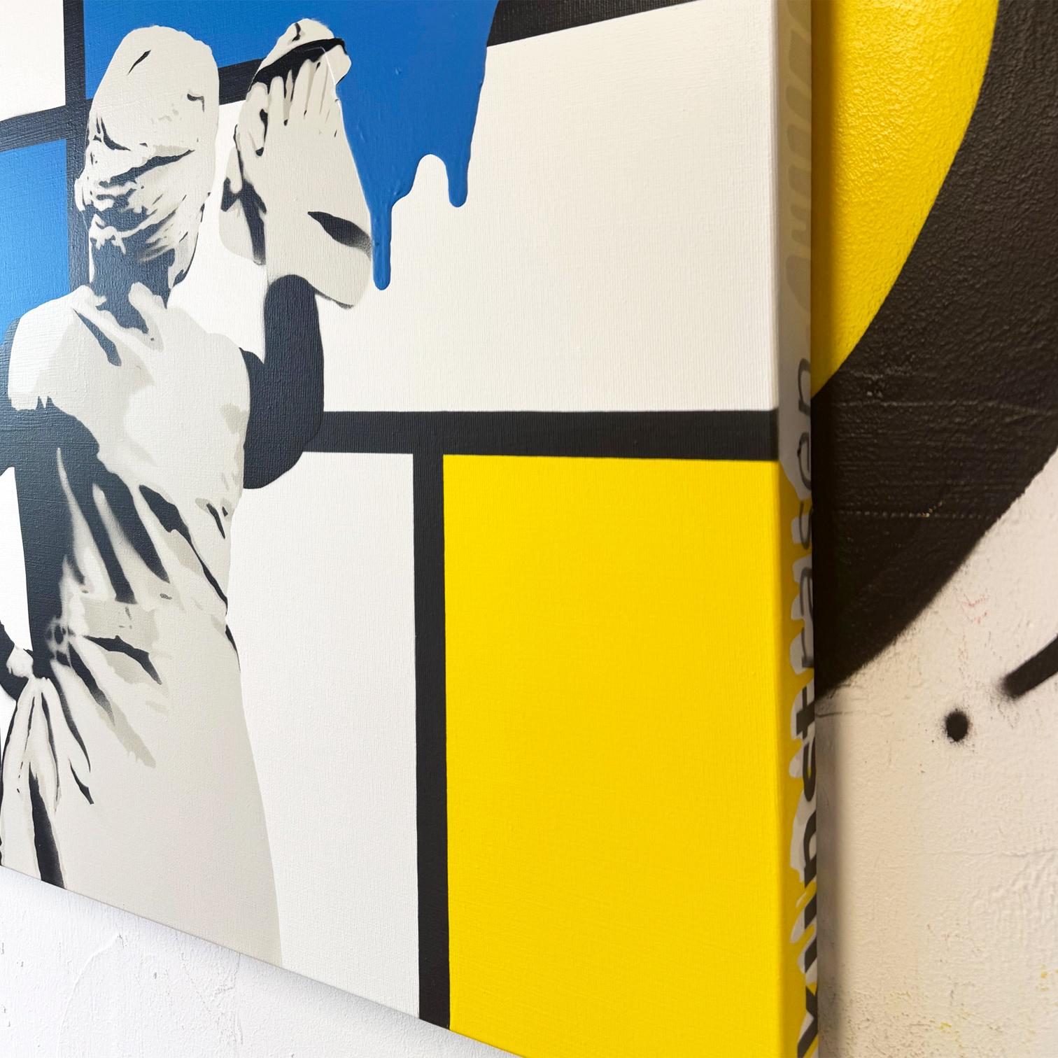 interior pintura en spray sobre lienzo arte callejero figurativo Mondrian formas arte pop - Painting Arte callejero de Kunstrasen