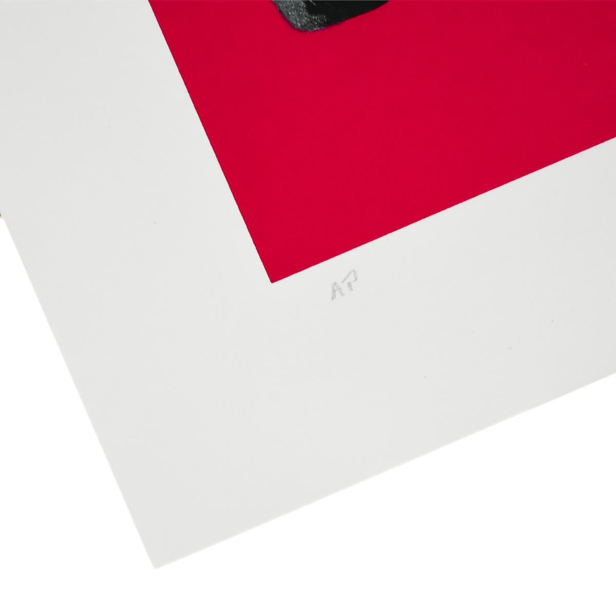 Very cool print by Kunstrasen featuring a character painting a smile on his face.
The smile and brush are hand painted by Kunstrasen with red paint making each piece unique.
Hand signed by Kunstrasen on bottom right of print with year. Marked AP on