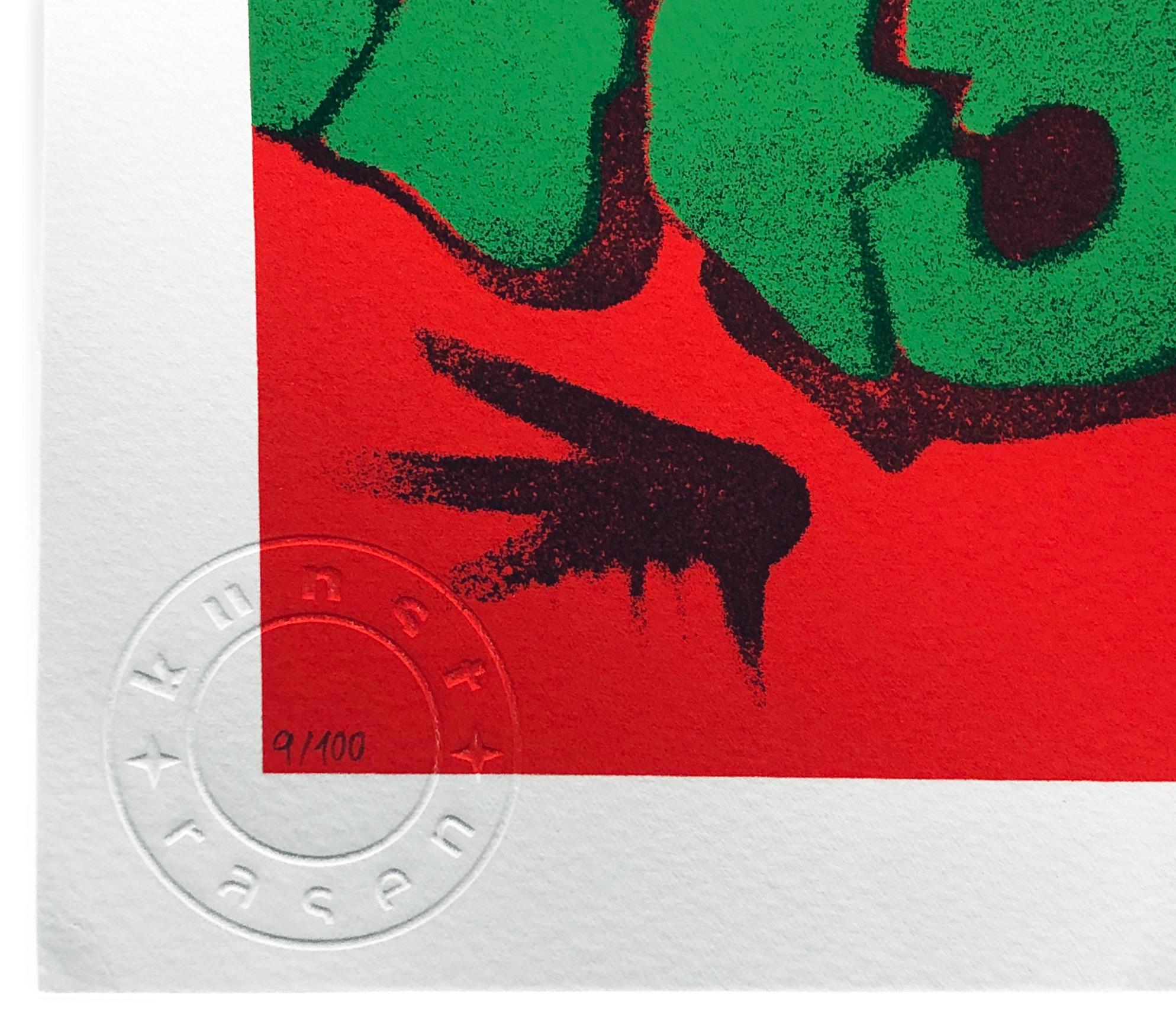 Art Rodeo 2 Red (Serigrafia con cornice) - Print di Kunstrasen