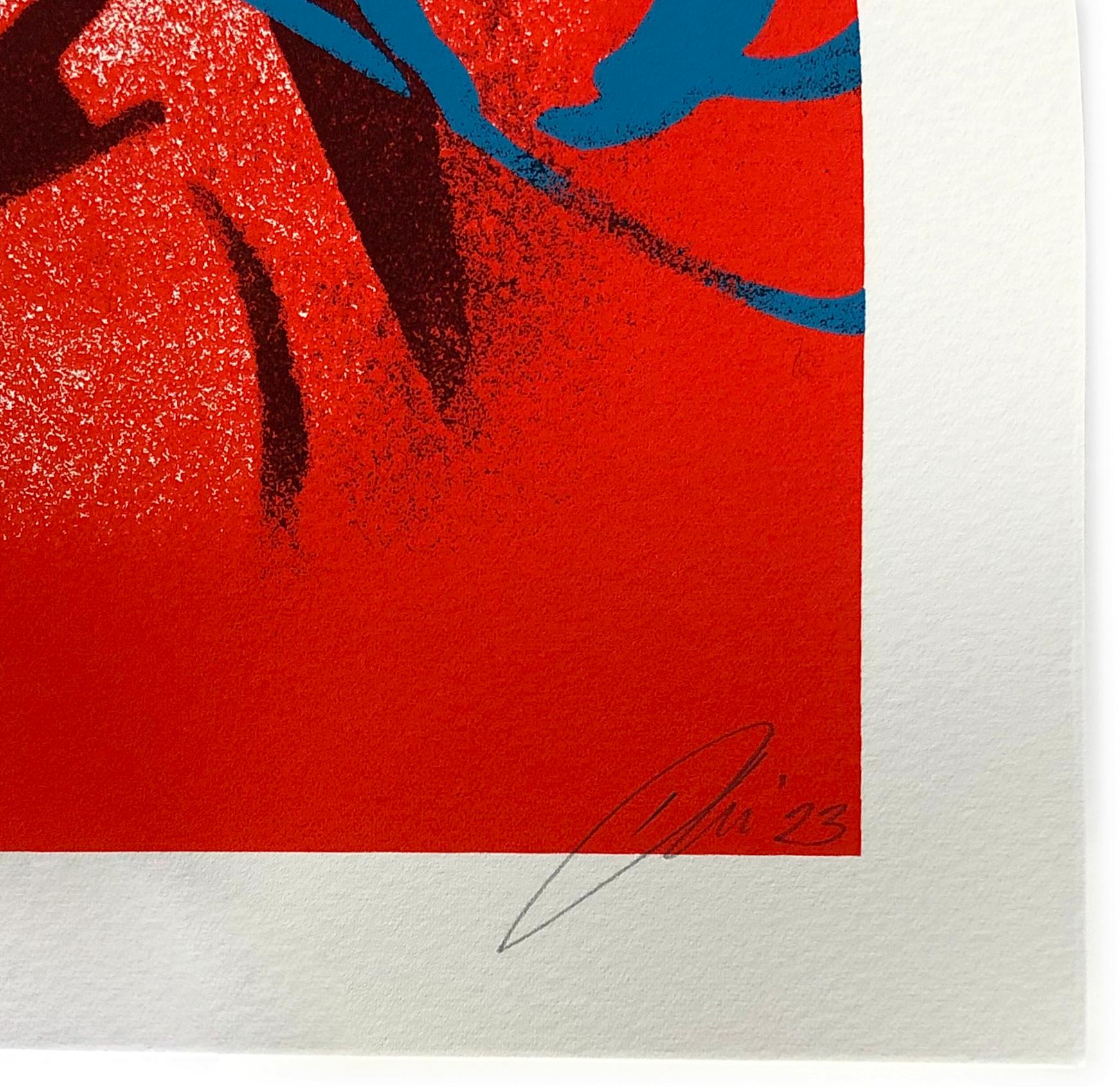 Art Rodeo 2 Red (Serigrafia con cornice) - Print Street Art di Kunstrasen