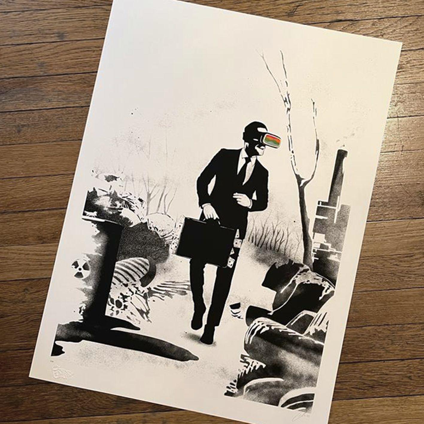 The Future Looks Bright - Hand Finished - Print by Kunstrasen