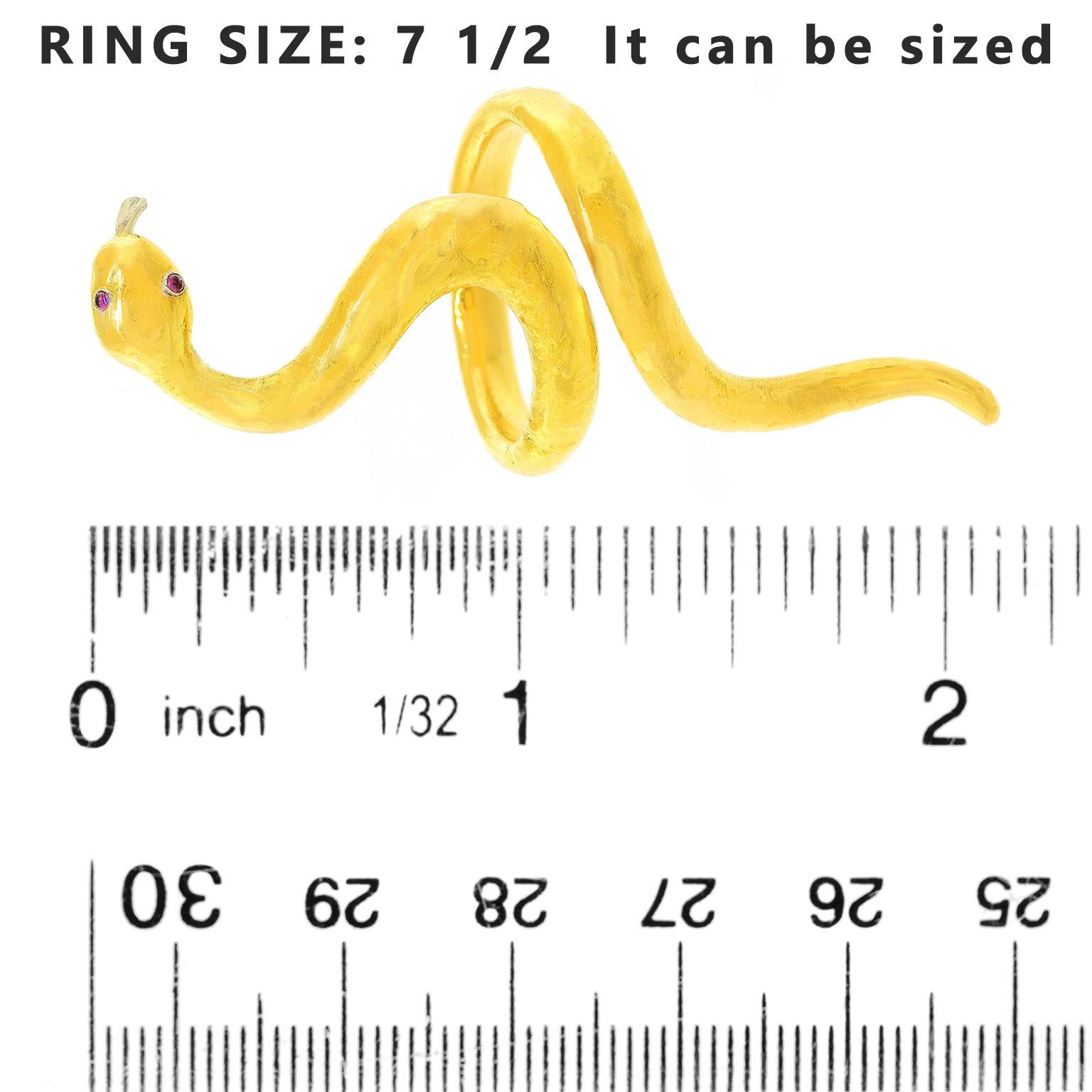 Kunz Yellow Gold Snake Ring 1