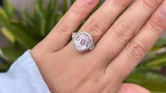 Kunzit 5 Karat Ring mit Diamanten aus 18 Karat Gold