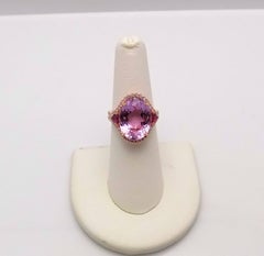 Kunzite and Diamond Ring