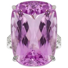 Kunzite and Diamond Ring