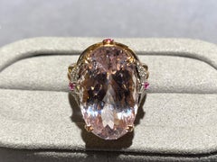 Kunzite and Diamond Ring in 18k Rose Gold