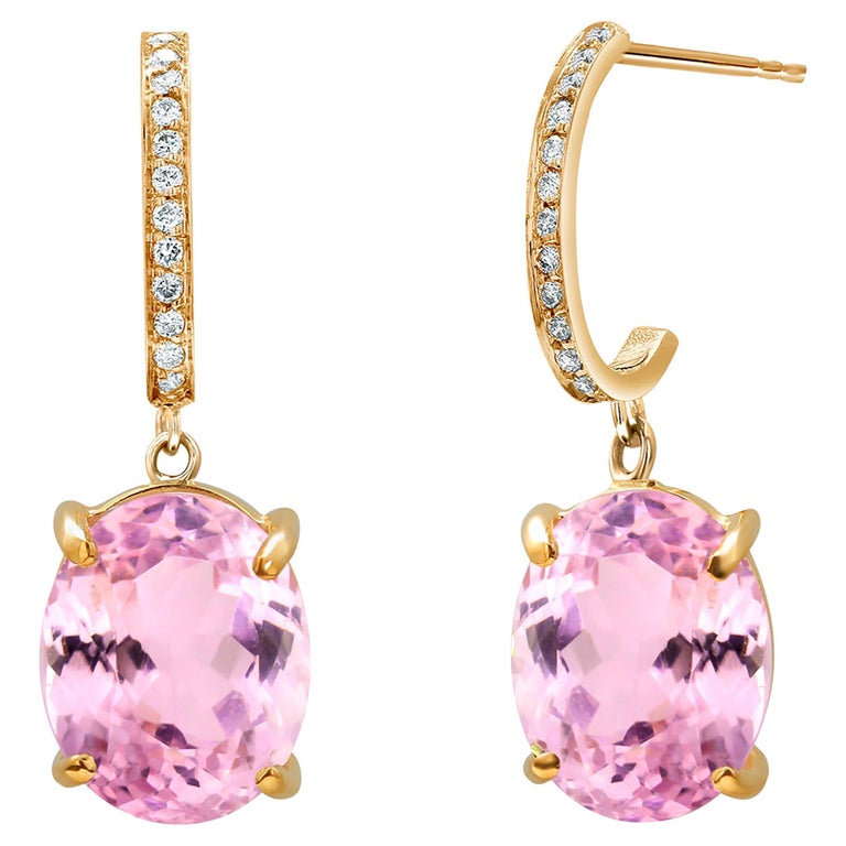 Kunzite Pink Dragonfly Drop Earrings 1.5" Length Sterling Silver US Seller