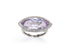 Kunzite Diamond Platinum Dress Ring