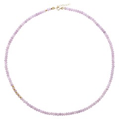 Kunzite Gold Bead Necklace
