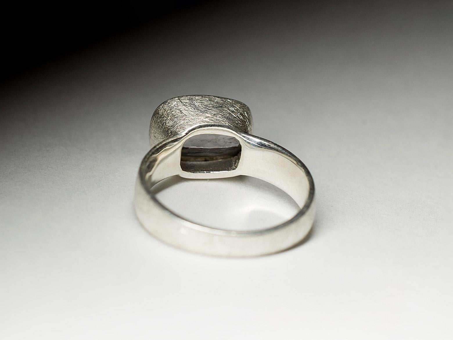 Kunzite Ring Silver Natural Pink Gemstone gift vintage ring 8 size For Sale 6