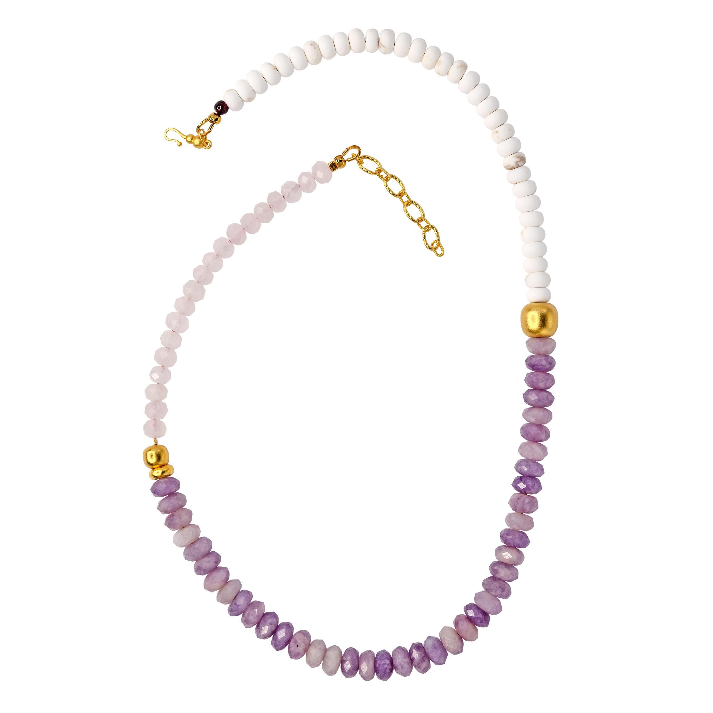 Perlina Collana di turchese bianco Kunzite - by Bombyx House in vendita