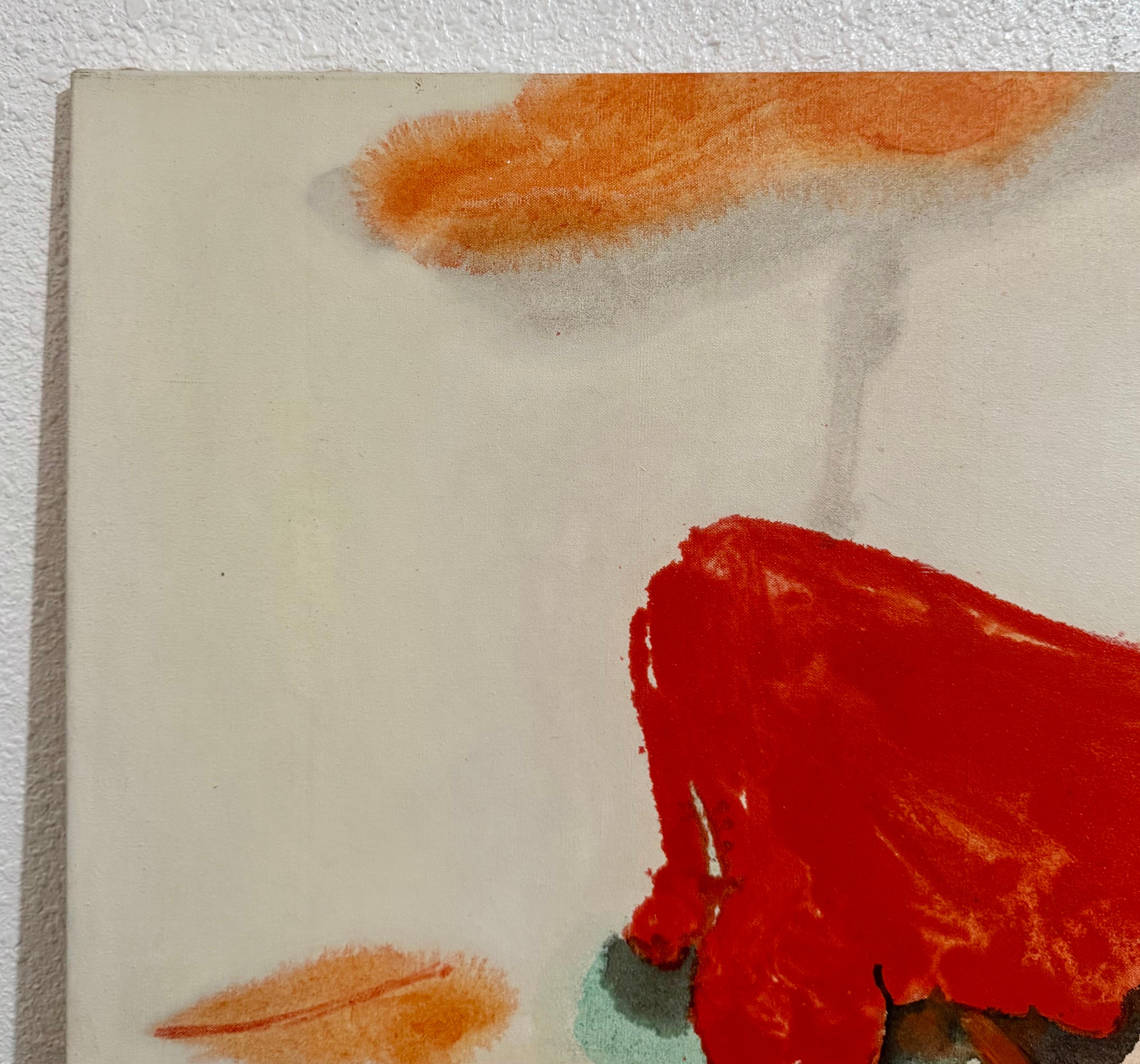 Large Abstract Expressionist Lotus Flower Taiwanese Chinese Painting Kuo Yu-Lun For Sale 10
