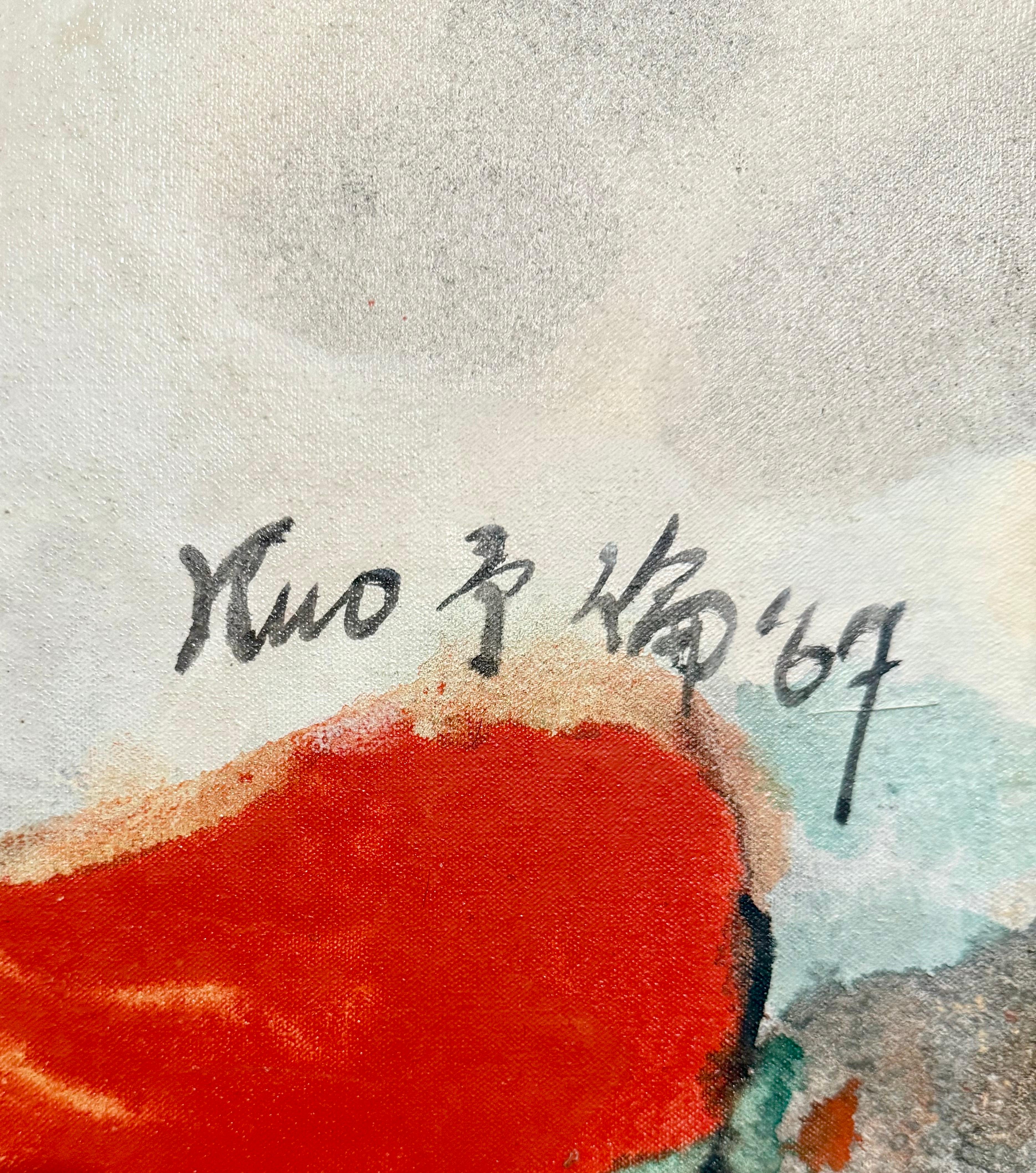 KUO YU-LUN (GUO YULUN, CHINA, 1930-2001)
Important Chinese Artist Modernist Yu-Lun Kuo 
Oil Painting 
Hand signed Kuo, dated 1967, 
titled, 