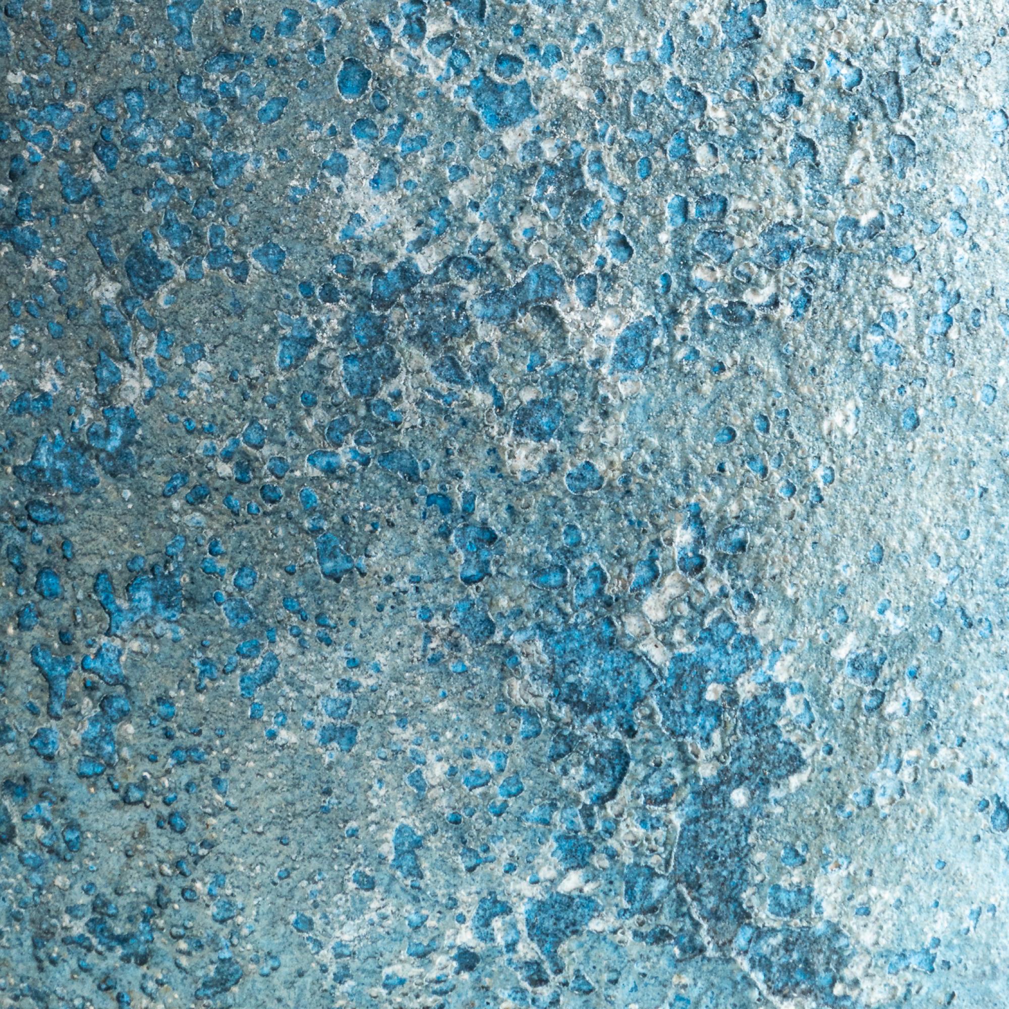 Kuping Vase Jug, Handmade Textured Terracotta Organic Shape in Blue In New Condition For Sale In New York, US