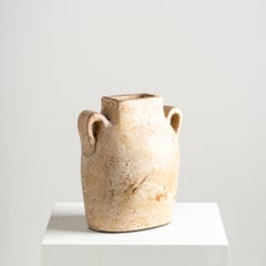 Kuping Vase Jug, Handmade Textured Terracotta Organic Shape in Natural