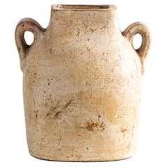 Kuping Vase Jug, Handmade Textured Terracotta Organic Shape in Natural