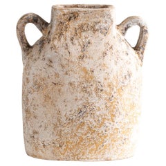 Kuping Vase Jug, Handmade Textured Terracotta Organic Shape in Sand