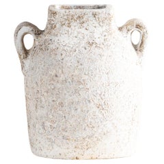 Kuping Vase Jug, Handmade Textured Terracotta Organic Shape in White