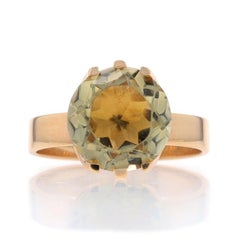 Kupittaan Kulta Smoky Quartz Vintage Cocktail Ring YellowGold 14k 2.60ct Finland