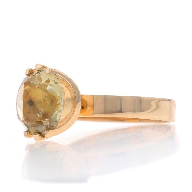 Kupittaan Kulta Rauchquarz Vintage Cocktail-Ring Gelbgold 14k 2,60ct Finnland im Zustand „Gut“ im Angebot in Greensboro, NC