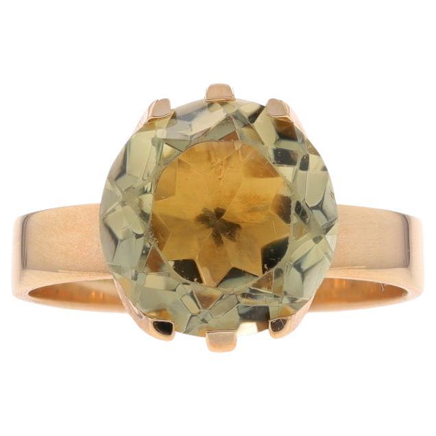 Kupittaan Kulta Smoky Quartz Vintage Cocktail Ring YellowGold 14k 2.60ct Finland