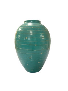Kupittaan Savi Large Turquoise Ground Vase, Mid-Century Finland