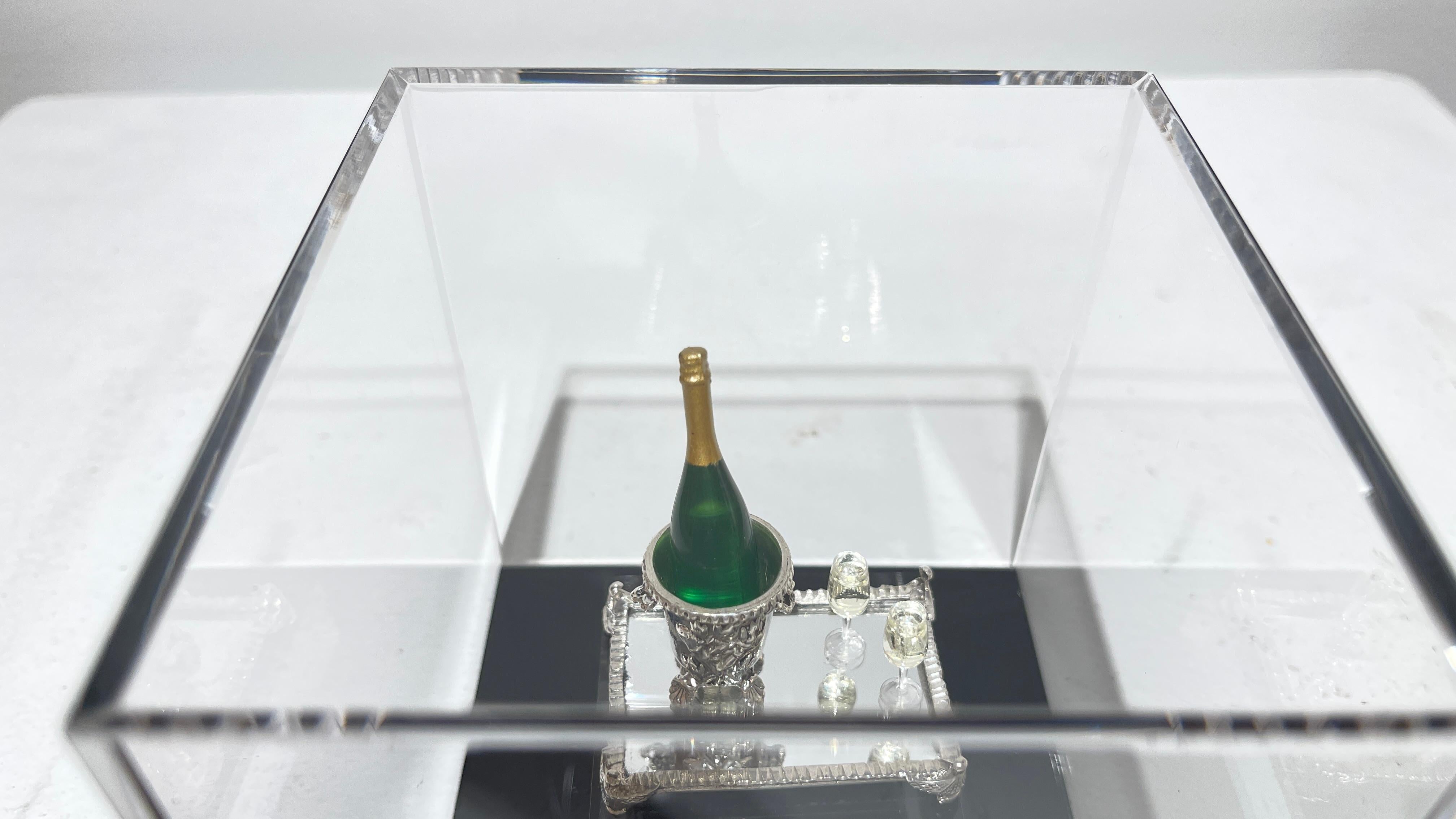Cast Kupjack Sterling Silver Miniature Collectibles - Champagne For Celebration! For Sale