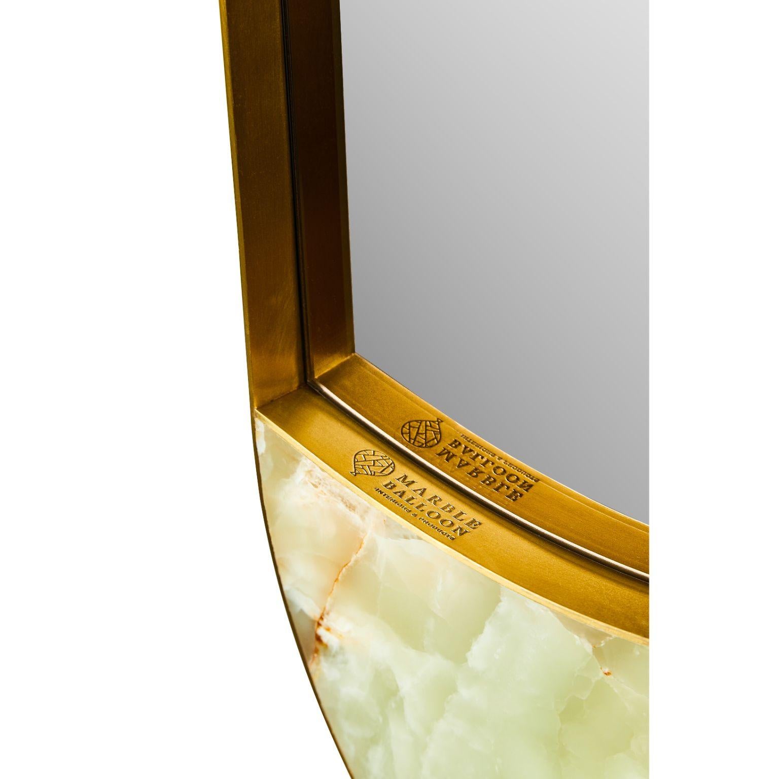 Kura Mirror, Green Onyx, by Marble Balloon In New Condition For Sale In Geneve, CH