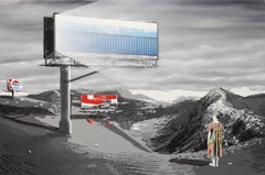 Spray paint stencil canvas by French street artist Kurar: Creation of need