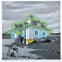 Spray paint stencil canvas by French street artist Kurar: Vestige 1