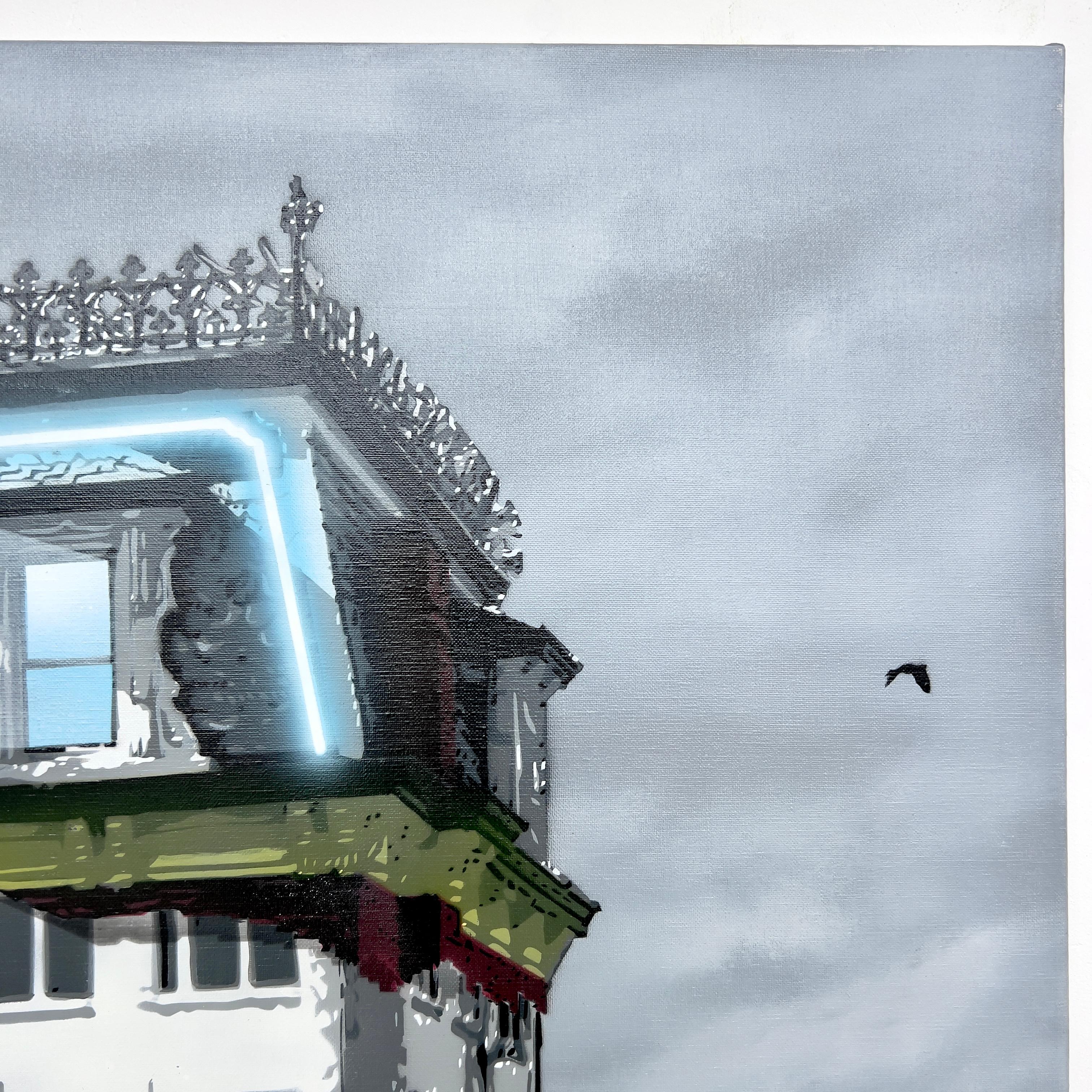 Lienzo estarcido con pintura en spray del artista callejero francés Kurar: Vestige 2 en venta 2