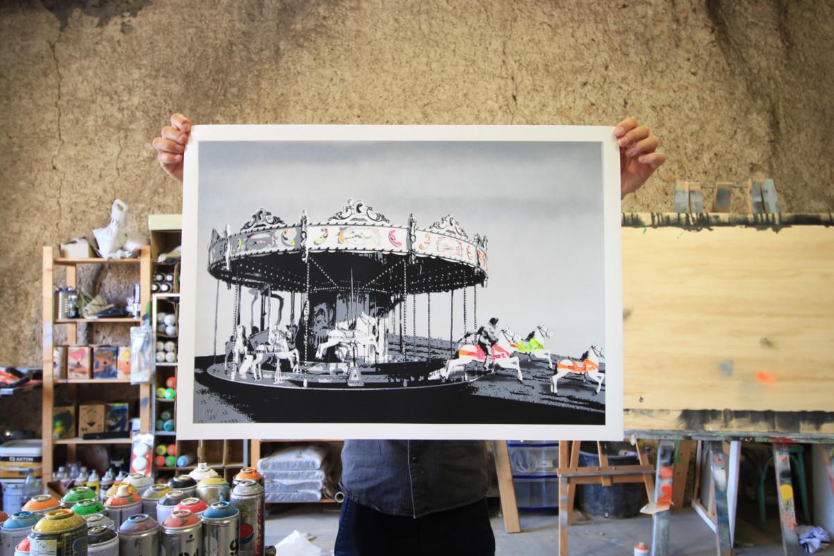 Liberty - Art urbain Print par Kurar