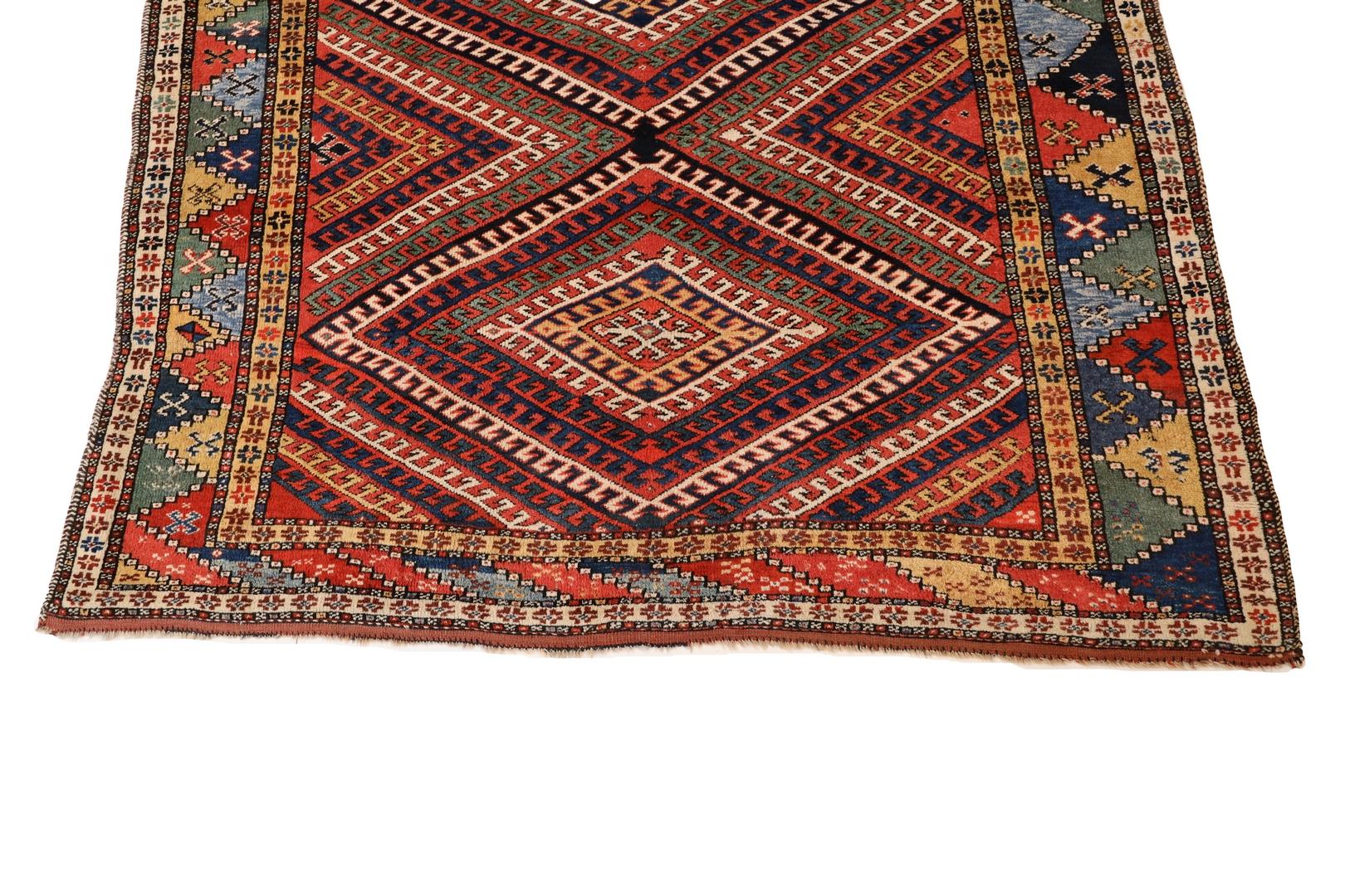 Persian Kurd Antique rug, Colorful - 5'11