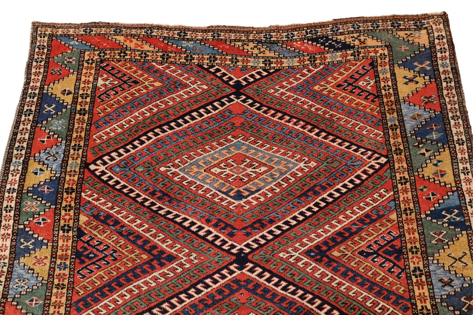 Wool Kurd Antique rug, Colorful - 5'11
