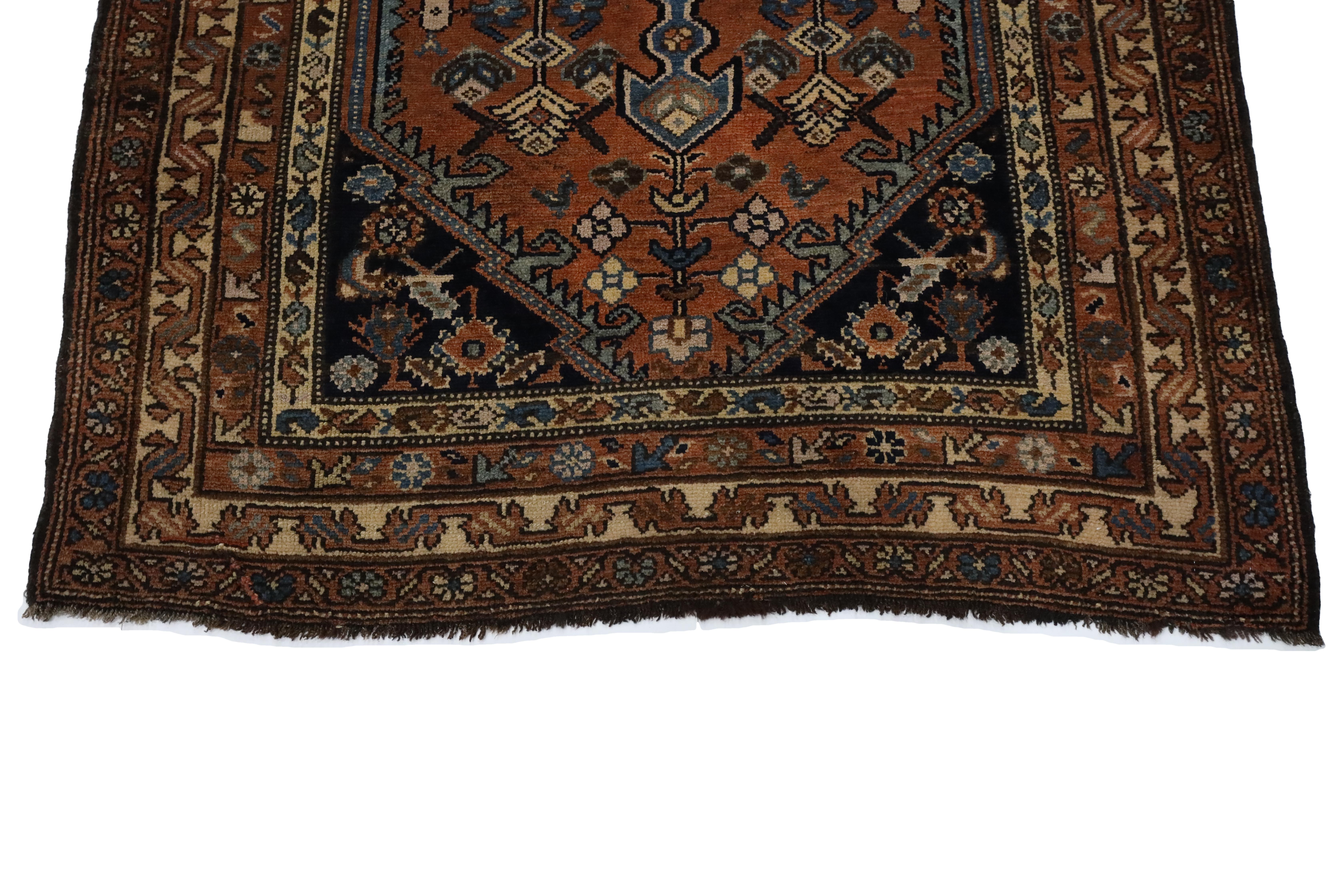 Hand-Knotted Kurd Antique Rug - 4'2