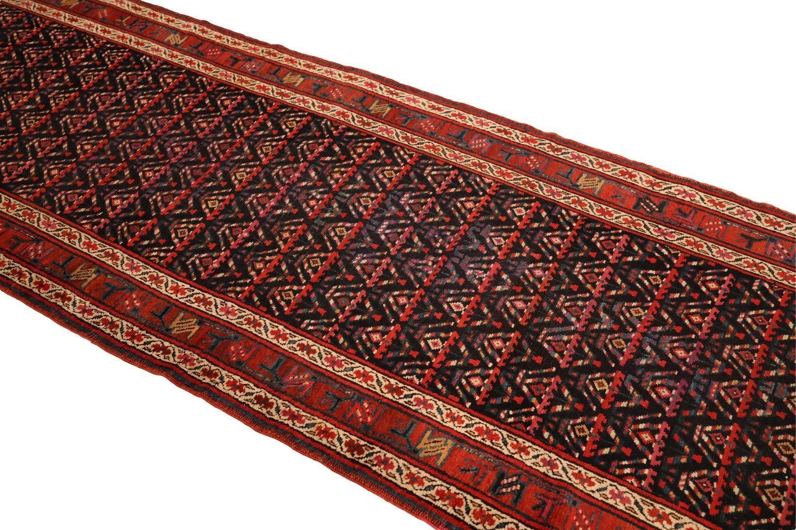 Kurdischer antiker Läufer - 3'8