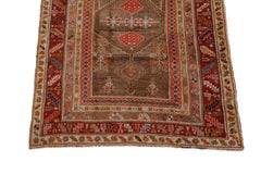 Kurd-Bidjar Antique rug, Brown Red Blue - 4'7" x 8'4"