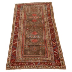 Kurd-Bidjar Antique rug, Brown Red Blue - 4'7" x 8'4"