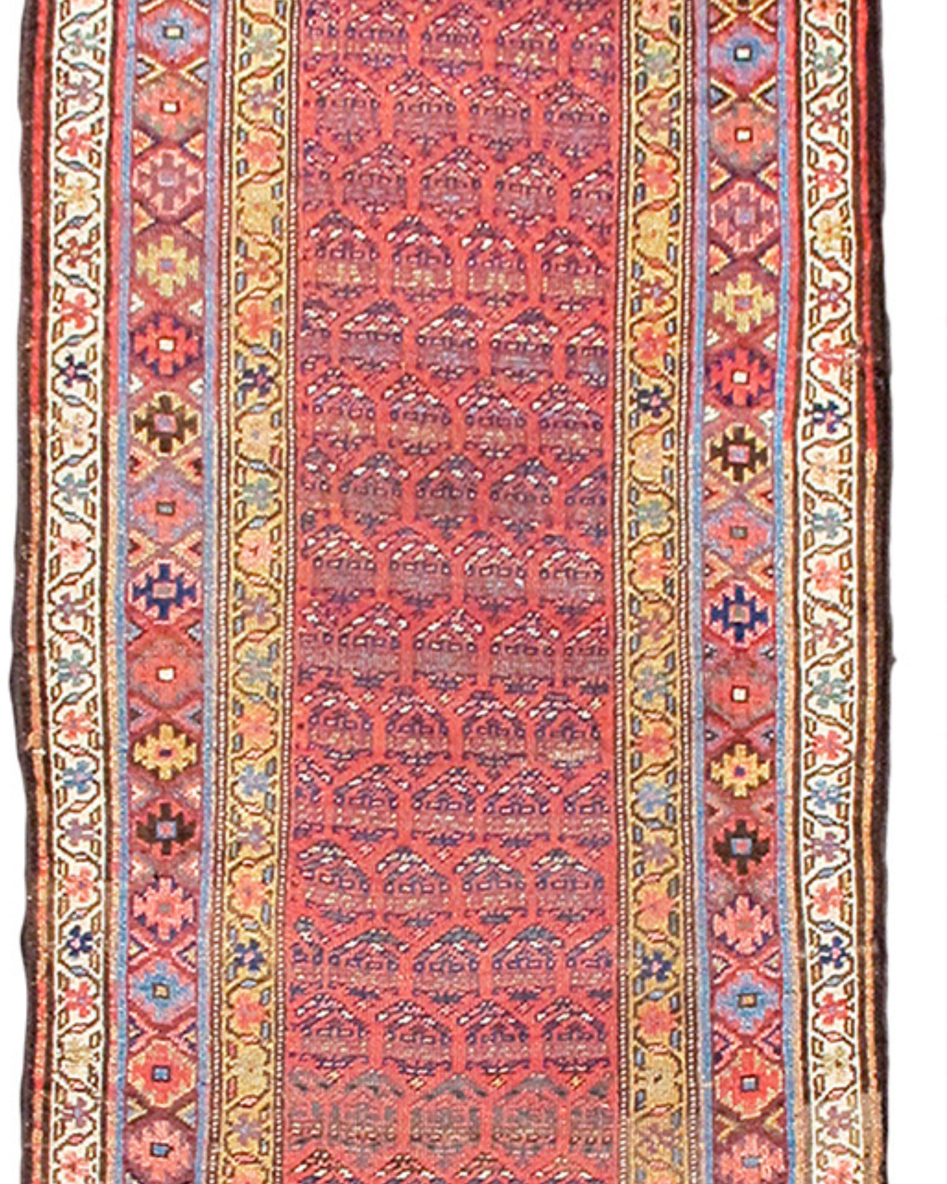 Persian Kurd Bidjar Runner Rug, Late 19th century For Sale