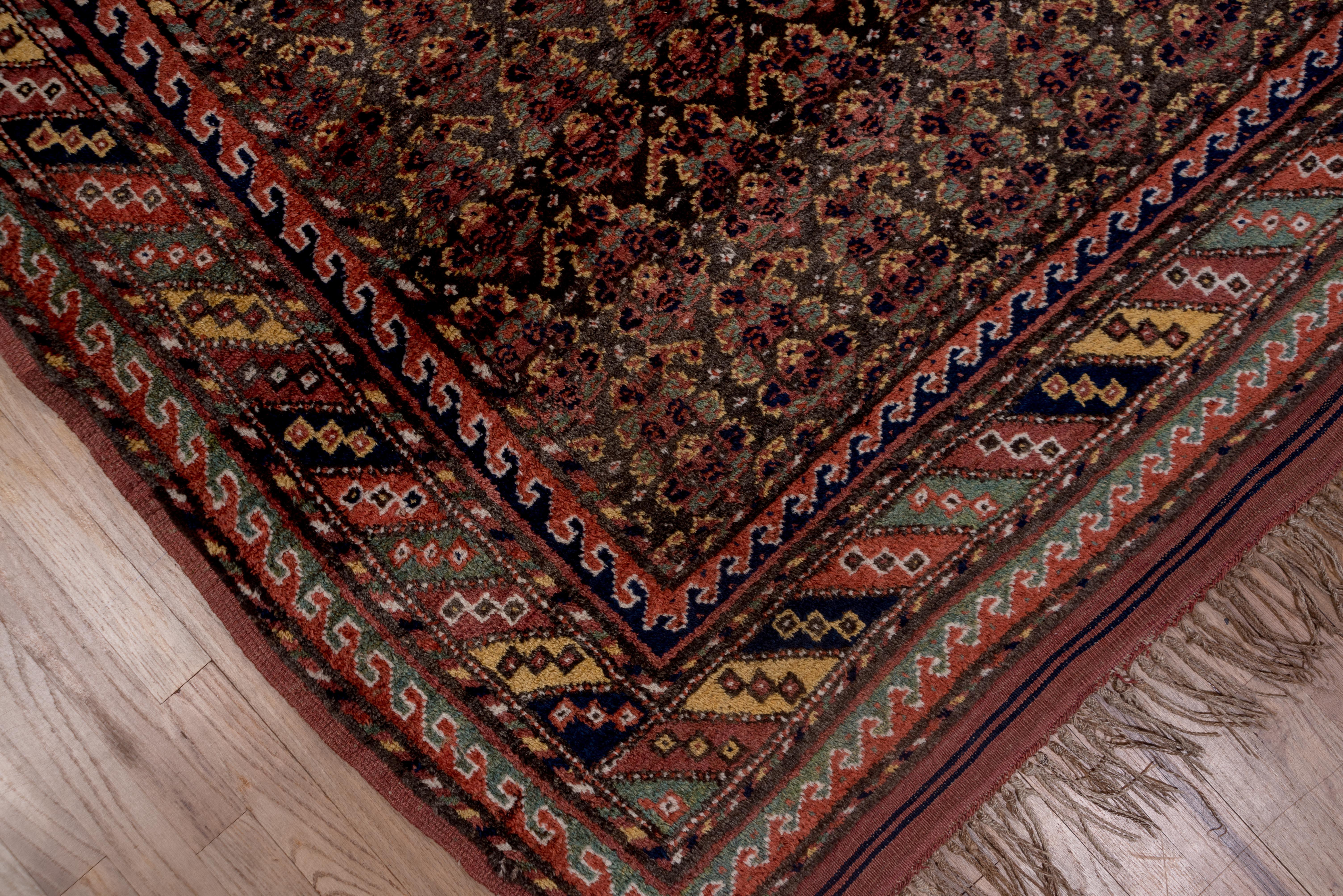 Wool Kurd Rug Allover Herati Pattern in Earth Tones For Sale